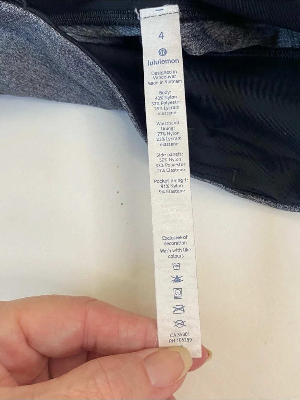 Lululemon Women’s Inspire Tight ll Running Leggings Zip Pockets Heathered Gray 4